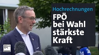 Hochrechnungen FPÖ stärkste Kraft in Österreich  BR24 [upl. by Yecad356]