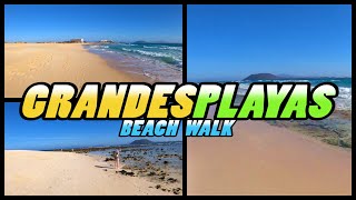 GRANDES PLAYAS CORRALEJO Beach Walk  Beaches of Corralejo  Fuerteventura  Canary Islands 4k [upl. by Thistle882]