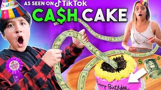 CASH Cake 💲 Mikes 13th Bday 🤑 FV Family Tik Tok 💰 Money Birthday Hack [upl. by Durand818]