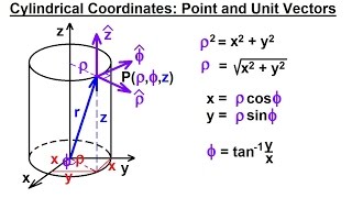 Physics  Advanced EampM Ch 1 Math Concepts 25 of 55 Cylindrical CoordinatesPoint and Unit Vectors [upl. by Treulich]