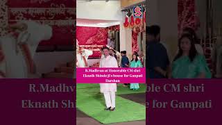 RMadhvan At MAHA CM Eknath Shindes House For Ganpati Darshan  shorts  N18S  English News [upl. by Rep]