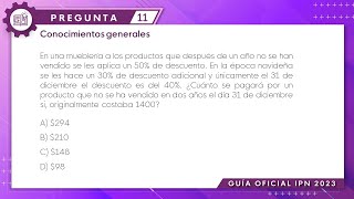 Guía IPN 2023  Álgebra Pregunta No 11 [upl. by Bore206]