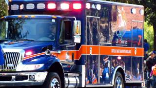 UF Shands Hospital Ambulance Sirens  2011 University of Florida Homecoming Parade  Gainesville FL [upl. by Nylorac519]