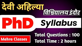 DAVV PhD Exam Syllabus 2023  PhD exam syllabus [upl. by Nayarb]