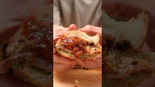 Salami sandwich with pistachiopesto and cherry tomato confitshorts asmr [upl. by Nosirrag]