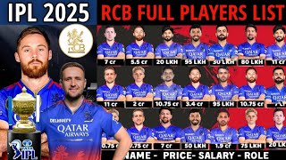 IPL 2025  Royal Challengers Bangalore Full and Final Squad Revealviratkohli [upl. by Cesare490]