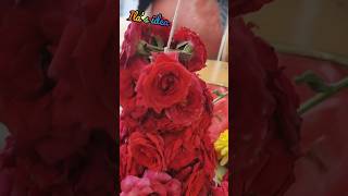 how to string rose flower garland  roja poo malai kattuvathu eppadi rose [upl. by Aimit]