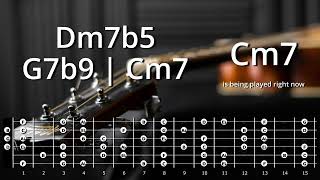 Minor IIVI Jazz Progression in CMinor with Chords amp Scales 136 bpm Backing Track Play along [upl. by Dammahom]