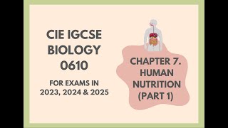 7 Human Nutrition Part 1 Cambridge IGCSE Biology 0610 for exams in 2023 2024 and 2025 [upl. by Naesed]