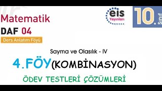 EİS 10 Mat DAF 4FöyKombinasyon Ödev Testleri Çözümleri [upl. by Elinet]