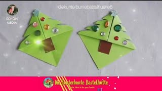 Weihnachtsbaum Lesezeichen 🎄Origami 🎁Basteln mit Papier  DIY [upl. by Tran217]