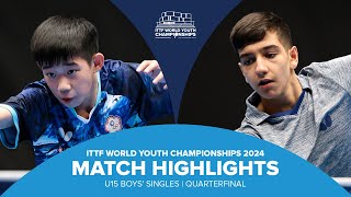 Lin ChinTing vs Benyamin Faraji  U15 BSQF  ITTF World Youth Championships 2024 [upl. by Esilrac]