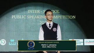 Martin C Lalrozama Govt Mizo HSS  InterSchool Public Speaking Competition [upl. by Alekehs724]