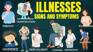 Health problems  illness and body pain vocabulary  sickness signs and symptoms vocabulary [upl. by Denise]