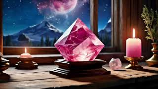 Pink Crystal amp Starry Night  Enchanting 4K Animation with Cosmic Ambient Music [upl. by Tlaw]