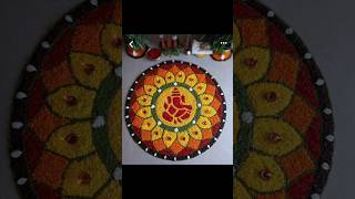 Flower rangoli designs 2024  Flower rangoli rangoli flowerrangoli diwalirangoli shorts decor [upl. by Becky]