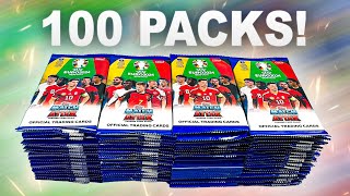 OPENING 100 PACKS of EURO 2024 MATCH ATTAX 800 Cards [upl. by Annawik391]