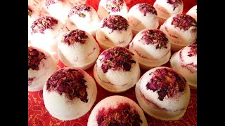 Valentines Rose Petal Bath Balls  With Recipe [upl. by Inahc]