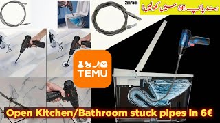 Open your Kitchen Bathroom stuck pipes in 6€  Temu Item  Pipeline Device Toilet Dredging Tool [upl. by Jet]