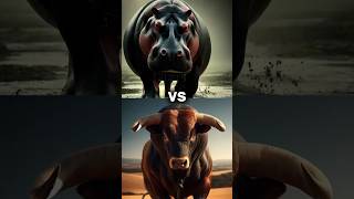 hippo vs bull vs white deer vs lion shorts animals hippo bull lion panther [upl. by Adlemy]