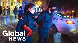 Coronavirus Police issue fines as Quebec curfew takes effect cases continue to rise [upl. by Killam]