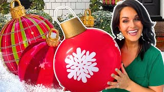 EASY GIANT DIY Christmas Ornaments [upl. by Alyag]