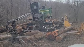 Finishing repairs on John Deere knuckleboom log loader [upl. by Malvin956]