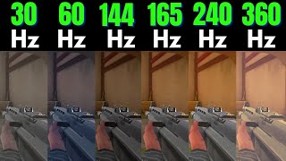 valorant 30hz vs 60hz vs 144hz vs 165hz vs 240hz vs 360hz [upl. by Bicknell]