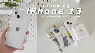 ⋆｡⋆୨୧˚ unboxing iphone 13 starlight 2024 🎧  accessories camera test [upl. by Netsriik]