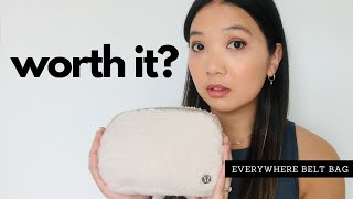 Lululemon White Fleece Everywhere Belt Bag Review  What fits and how to style [upl. by Drusy]