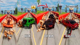 Super Heros Cars vs 100 Peoples 10 😱 BeamNGDrive  The Real Granny [upl. by Eidas]