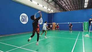 Marck and JM  Level F  3rd Game  Dquot Badminton Invitational [upl. by Eire15]