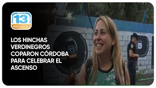 Los hinchas verdinegros coparon Córdoba para celebrar el ascenso [upl. by Ahsinotna]