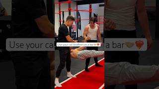 Calisthenics connects👊🏻 share this to try this out with your friends next time calisthenics gym [upl. by Cass]