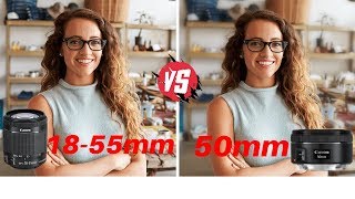 Canon 50mm Prime Lens Vs 1855mm Kit Lens  Nifty Fifty Vs Zoom Lens [upl. by Lemak]