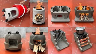 Top 5 Ways To Make A Very Simple Firewood Stove From Cement [upl. by Ydde747]