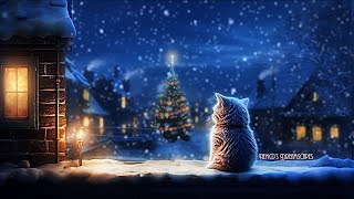 A Snowy Night in Winter Wonderland 🎄 Christmas Oldies playing in another room w crackling fire ASMR [upl. by Aititil]