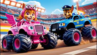 Paw Patrol Ultimate Rescue  CHASE x SKYE Monster Truck Racing  Very Funny Story  Rainbow 3 [upl. by Dania]