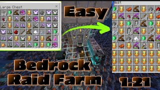 Easy Raid Farm in BEDROCK EDITION  121 2024 [upl. by Scarface68]