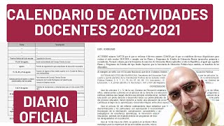 Calendario de actividades docentes 20202021 Publicado en el DIARIO OFICIAL DE LA FEDERACIÓN [upl. by Auqenes378]