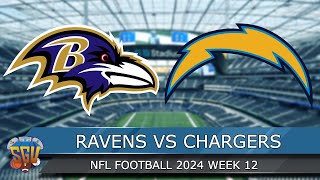 Baltimore Ravens vs Los Angeles Chargers  NFL Monday Week 12 2024 Full Highlights Madden 25 Sim [upl. by Ihcekn]