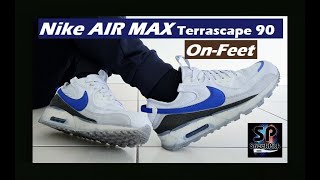 Nike Air Max Terrascape 90 Pure PlatinumWhiteAnthraciteHyper Royal OnFeet [upl. by Ezarra]