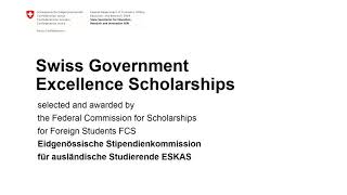 001 Swiss Government Excellence Scholarships  One Minute Intro [upl. by Yenahs806]