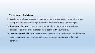 Chapter 7 Locational and Triangular Arbitrage [upl. by Alaunnoif]