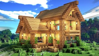 Simple Oak Survival House  Minecraft Tutorial 69 [upl. by Nanerb]