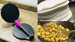 Soya Chunks Roast amp Rice RotiPathiri  Nonstick Roti press review [upl. by Nesyla549]