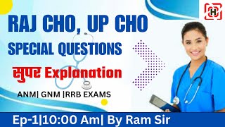 RAJ CHO UPSSSC ANM TOPICS MCQ CLASSES  RAJASTHAN ANM UP ANM  By RAM Sir1 [upl. by Esylle]