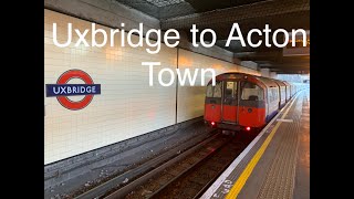 Uxbridge to Acton Town Piccadilly Line London Underground 1973 stock [upl. by Nylave]