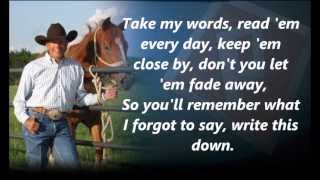 George Strait Write This Down with Lyrics [upl. by Vial393]