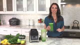 Rachel Beller and Ninja® Kitchen  Green Detox Splash Recipe using Nutri Ninja® with AutoiQ™ [upl. by Esta]